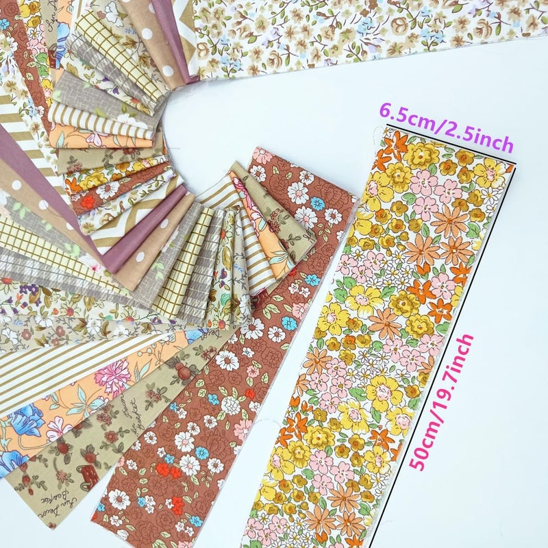 ADAIER 42Pcs Cotton Jelly Roll Fabric Strips - 2.5×19.6 Inch Pre-Cut Quilting Bundles for Sewing, Patchwork | DIY Cushions, Tablecloths, Home Decor (01) - Image 3